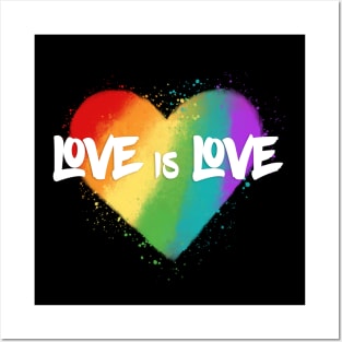 Love is Love - Pride (white font) Posters and Art